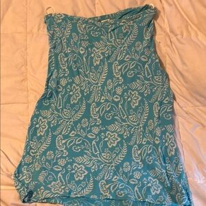 Turquoise Asymmetrical Pencil Skirt